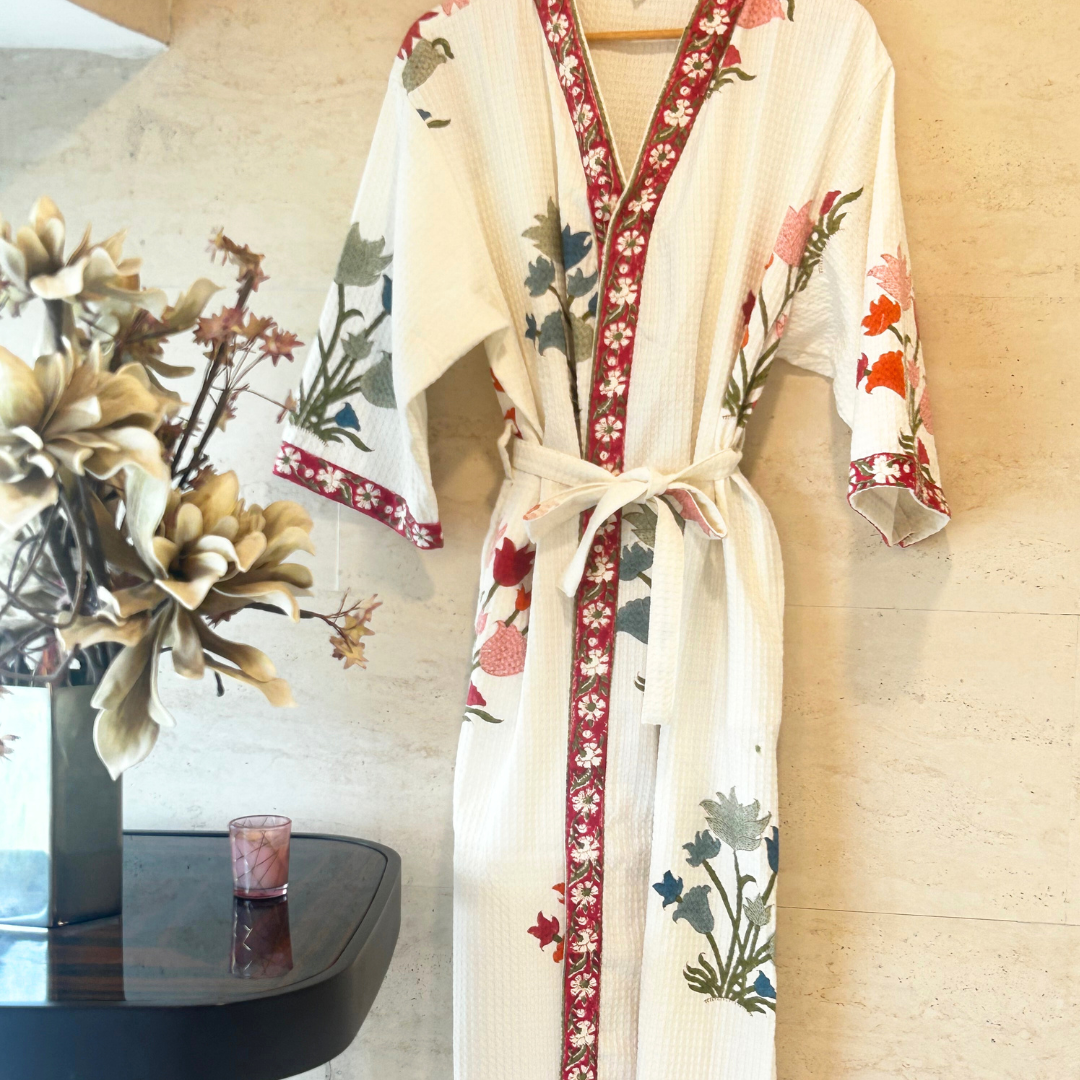 Gulshan Gulabi waffle Bath Robe