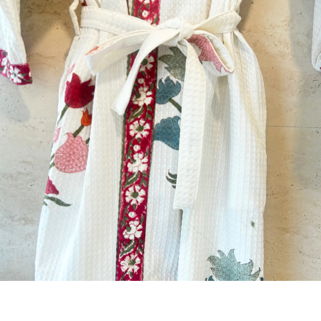 Gulshan Gulabi waffle Bath Robe