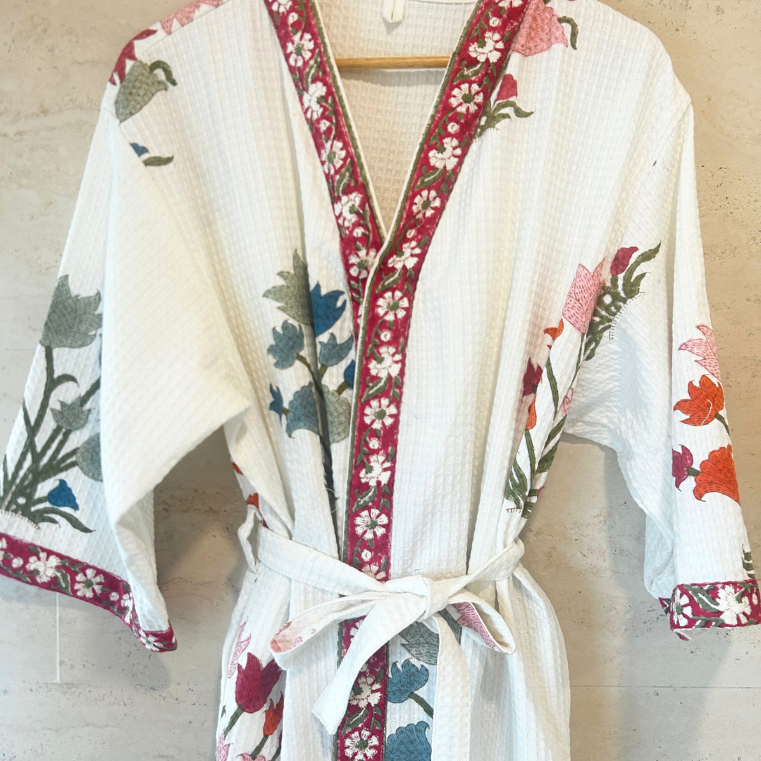 Gulshan Gulabi waffle Bath Robe