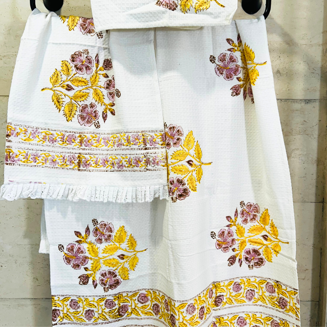 Basanti waffle Towel Set
