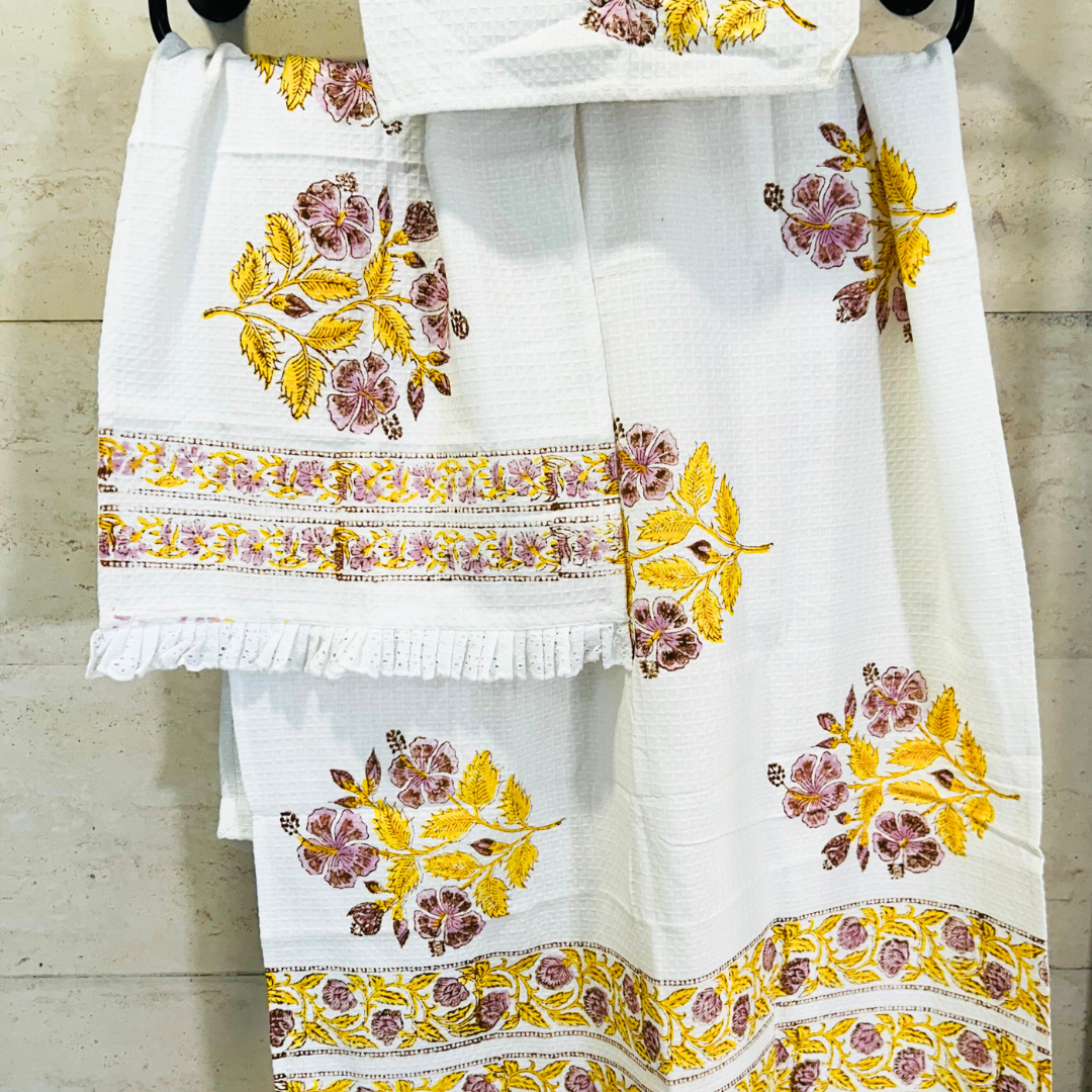 Basanti waffle Towel Set