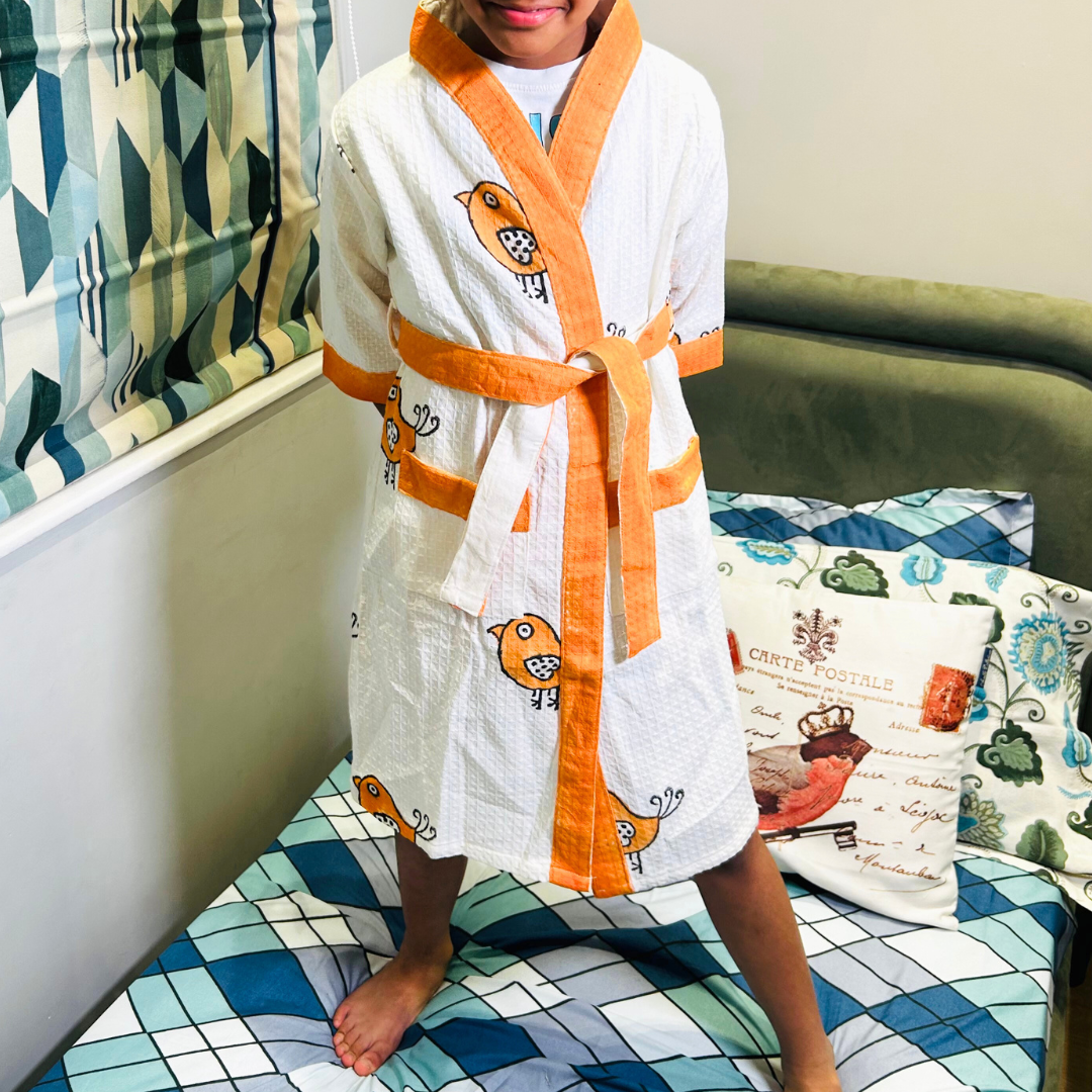 Orange Tweety Bird - Kids Bathrobe