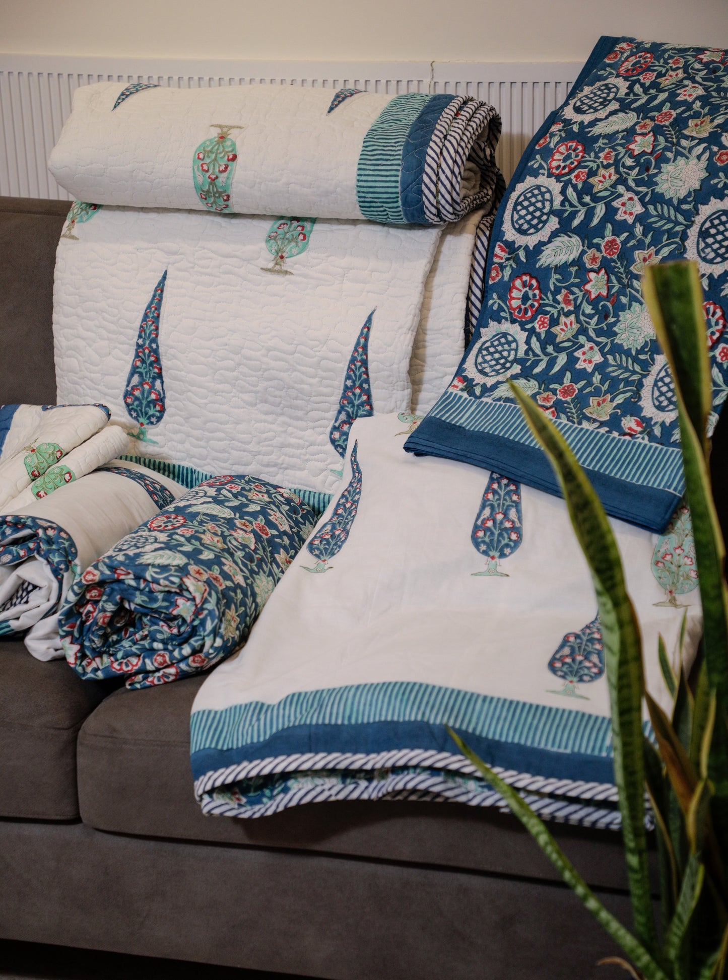 Azure Grove bedding Set ( Bedsheet & Double Bed Dohar )