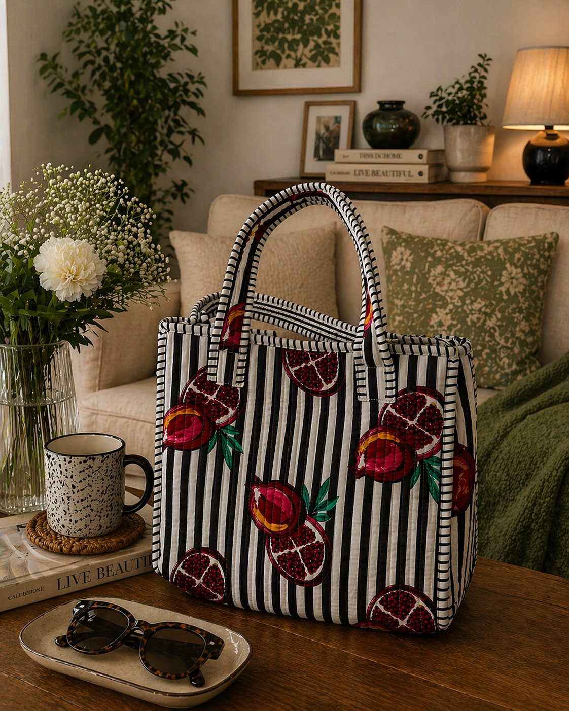 Black Grove Medium Size Tote Bag