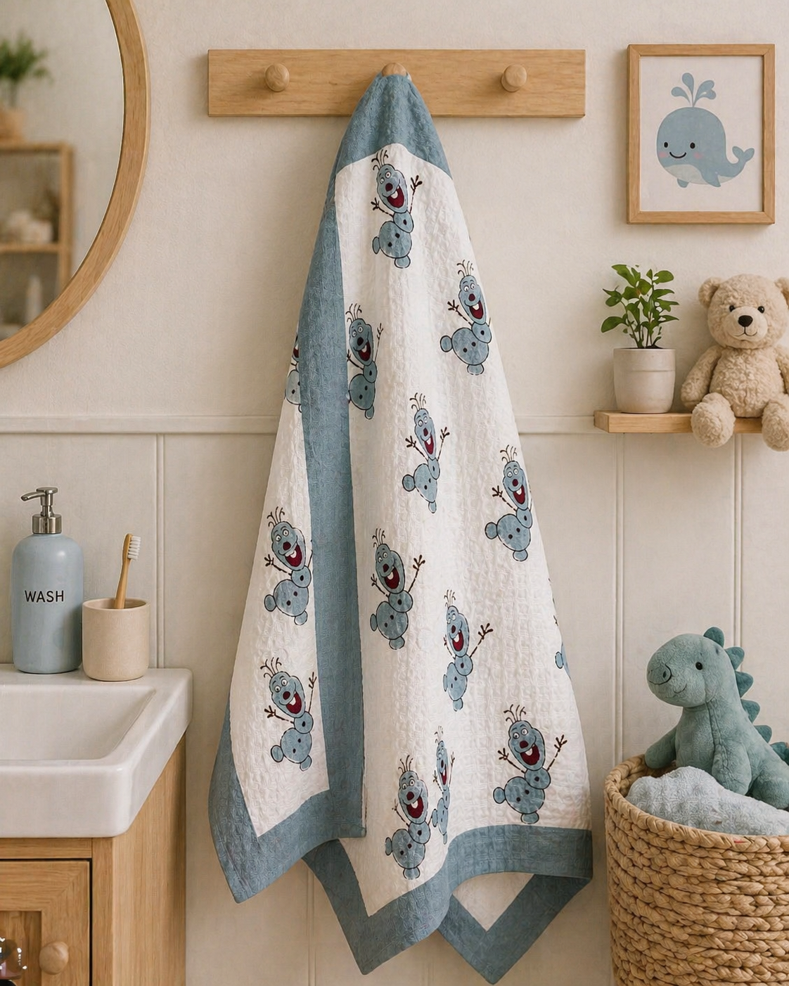 Snowy Smiles Kids Bath Towel