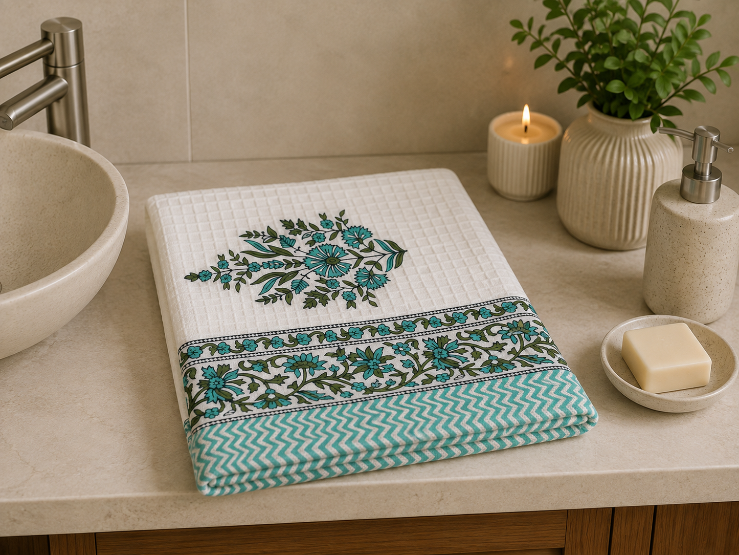 Jal Vatika Waffle Bath Towel