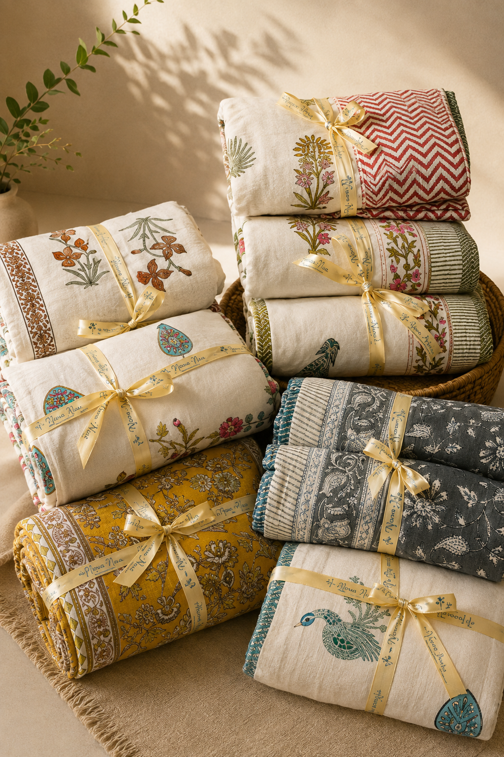 Azure Blossom Reversible Jaipuri Cotton Dohar ( Double Bed)