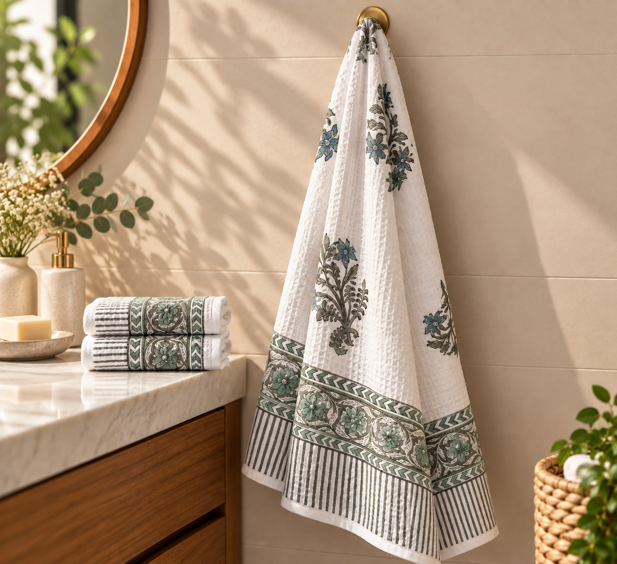 Neel Gul Waffle Bath Towel Set