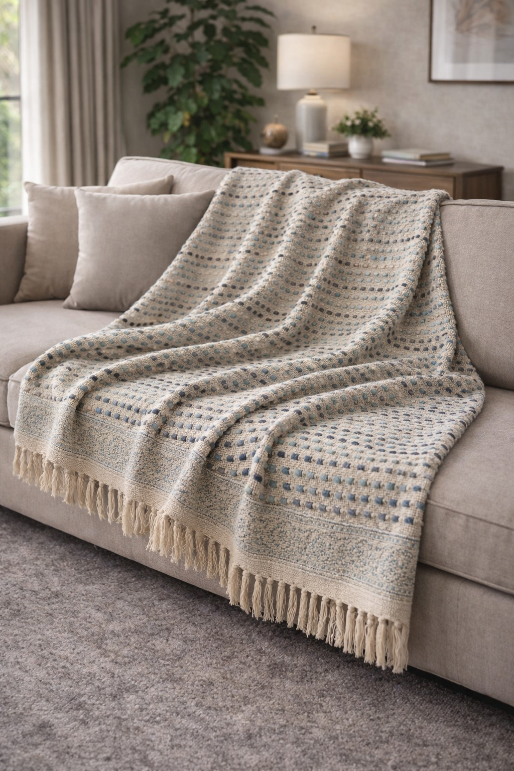 Azure Tuft Throw