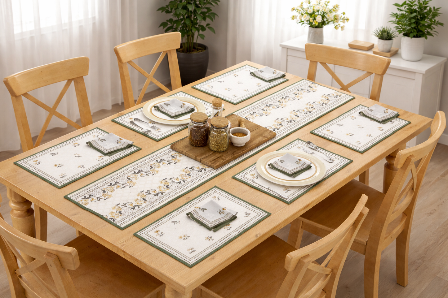 Aangan Phool Table Runner Set