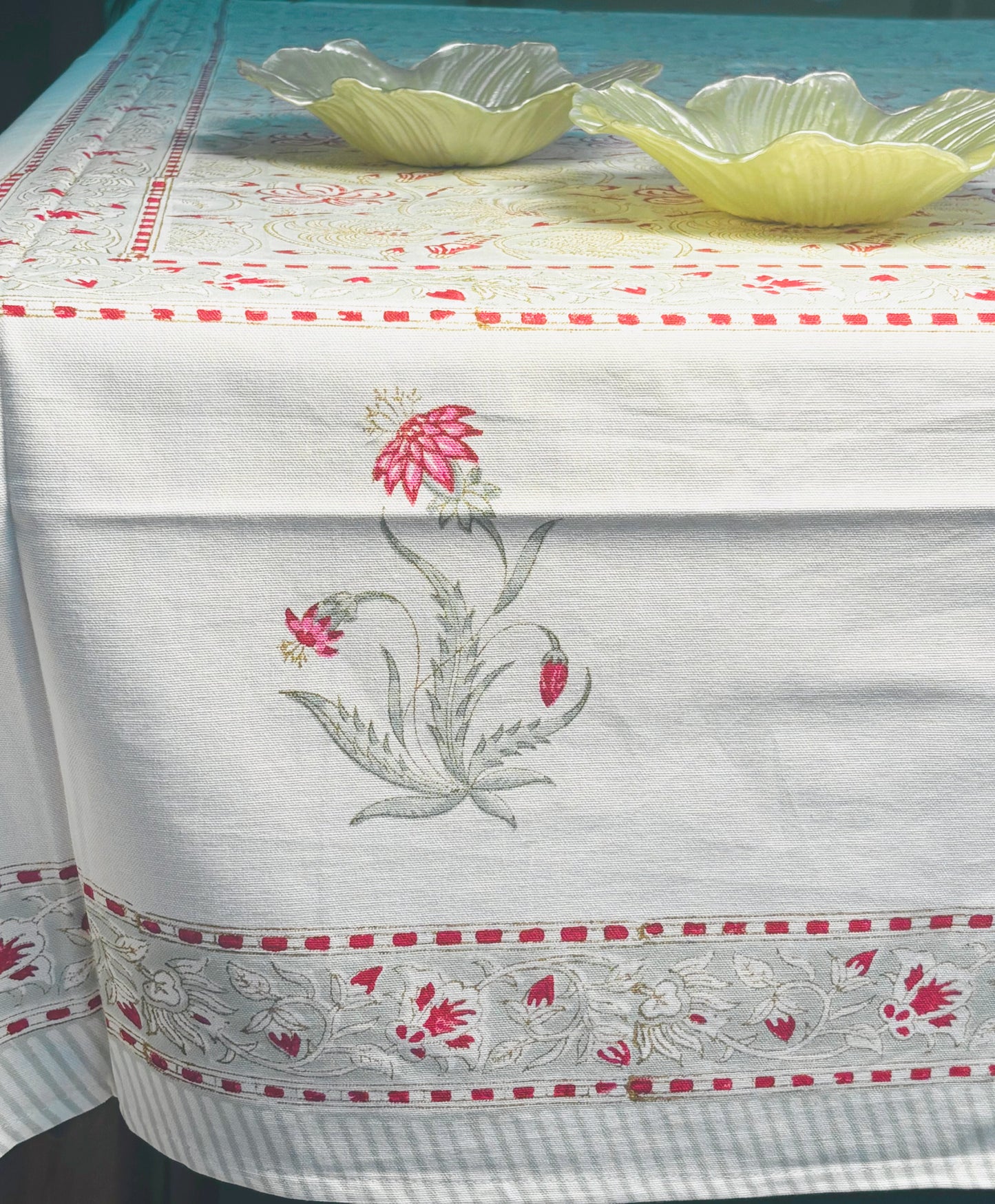 Mint Blossom Table Cover