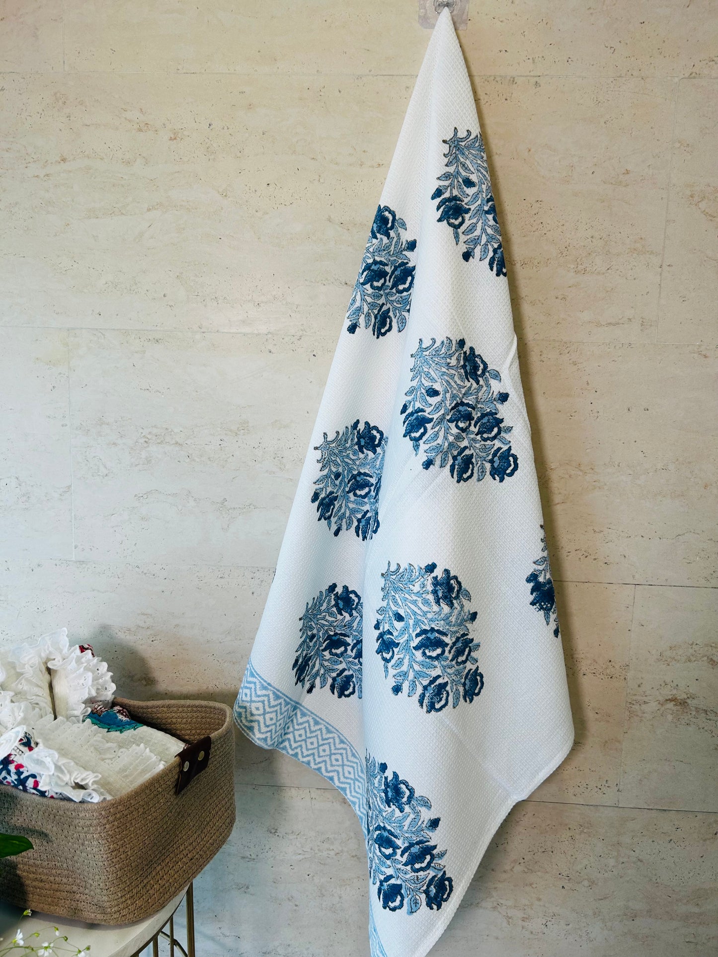 Blue Petal Bath Towel