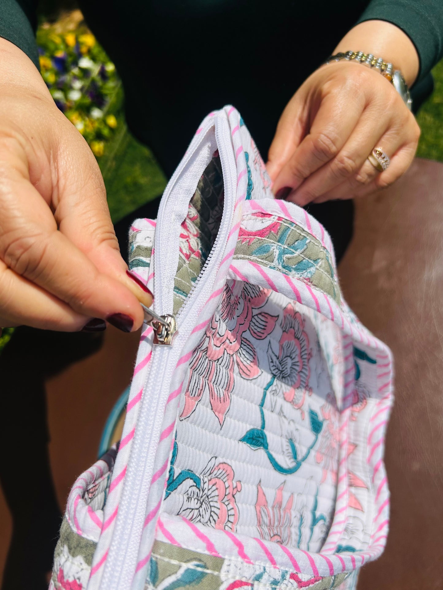 Floral Fantasy Quilted Bag ( Carry On Bag )