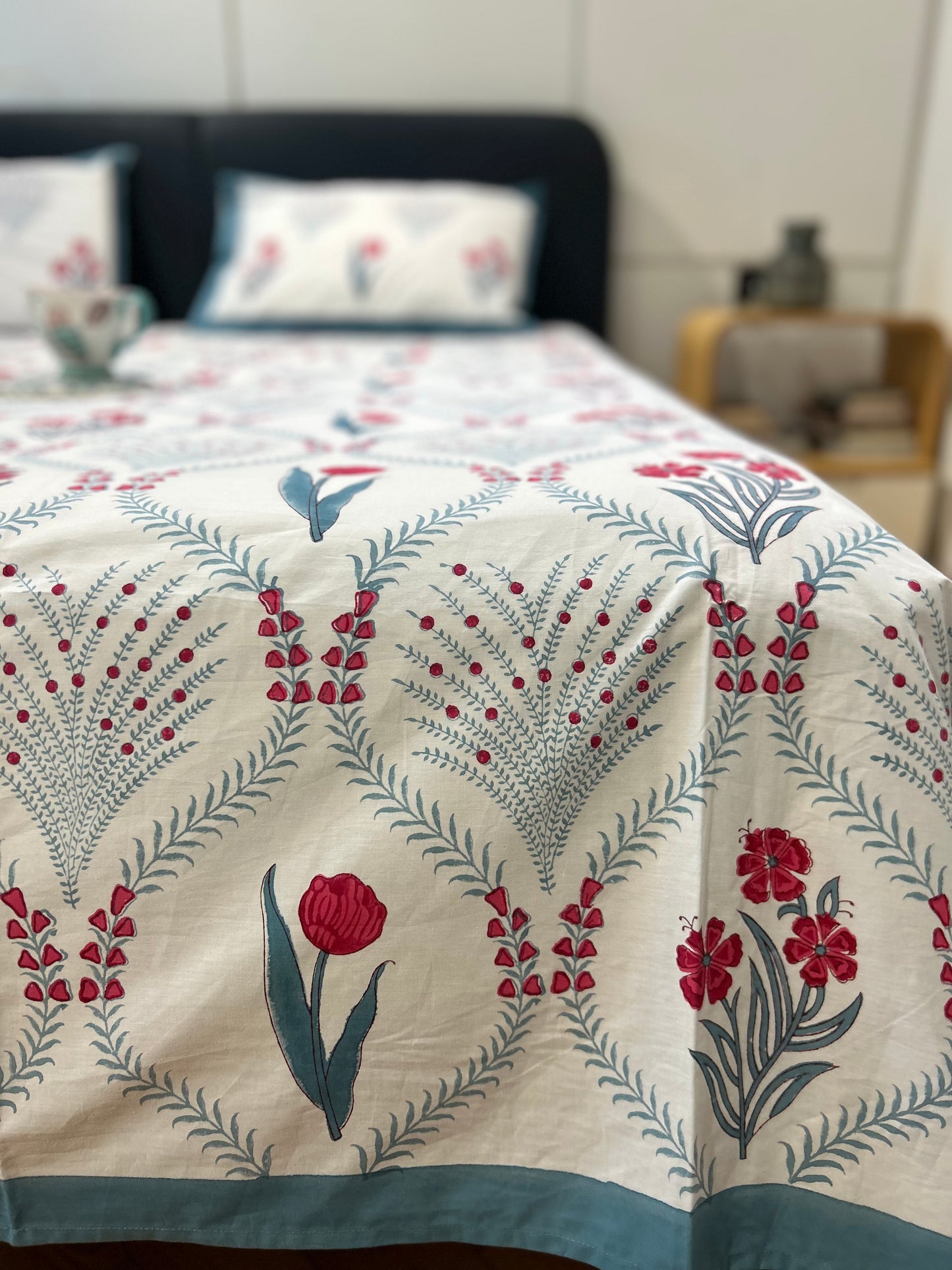 Crimson Blue Harmony Bedsheet