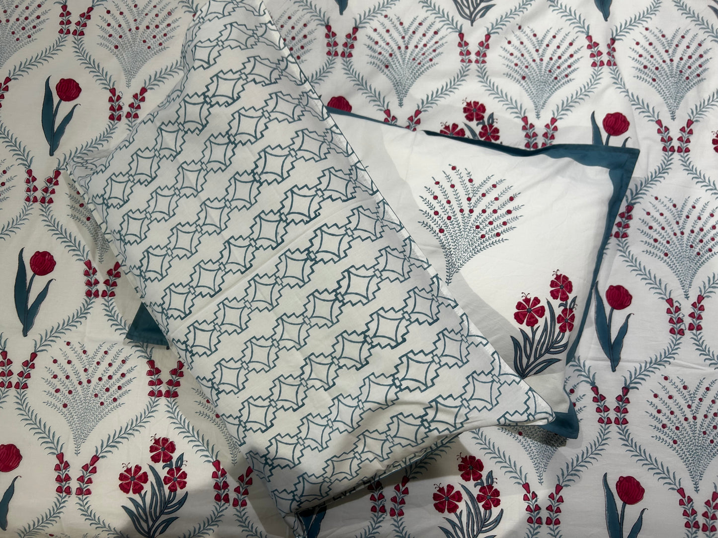 Crimson Blue Harmony Bedsheet
