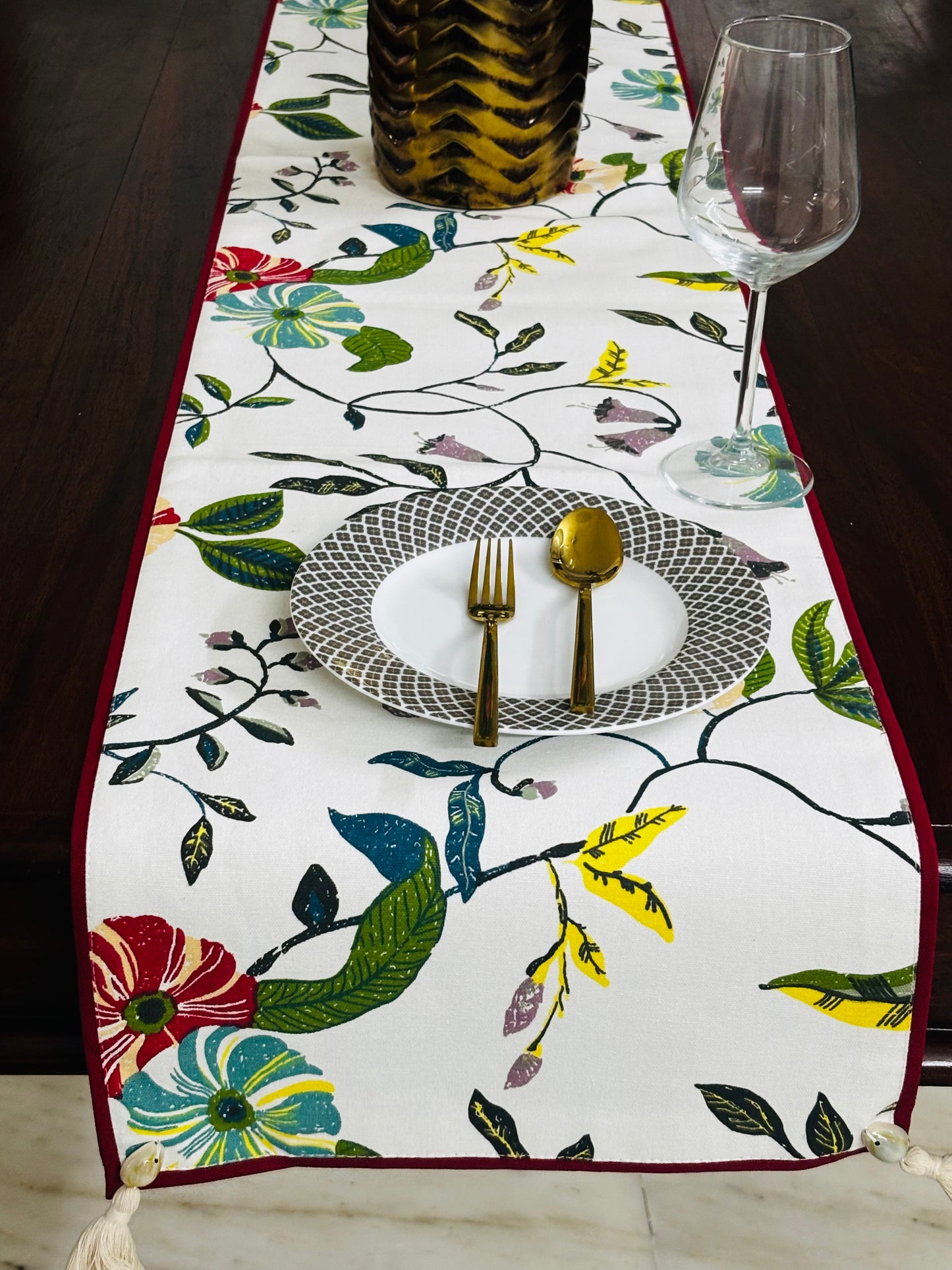 Vibrant Floral Table Runner