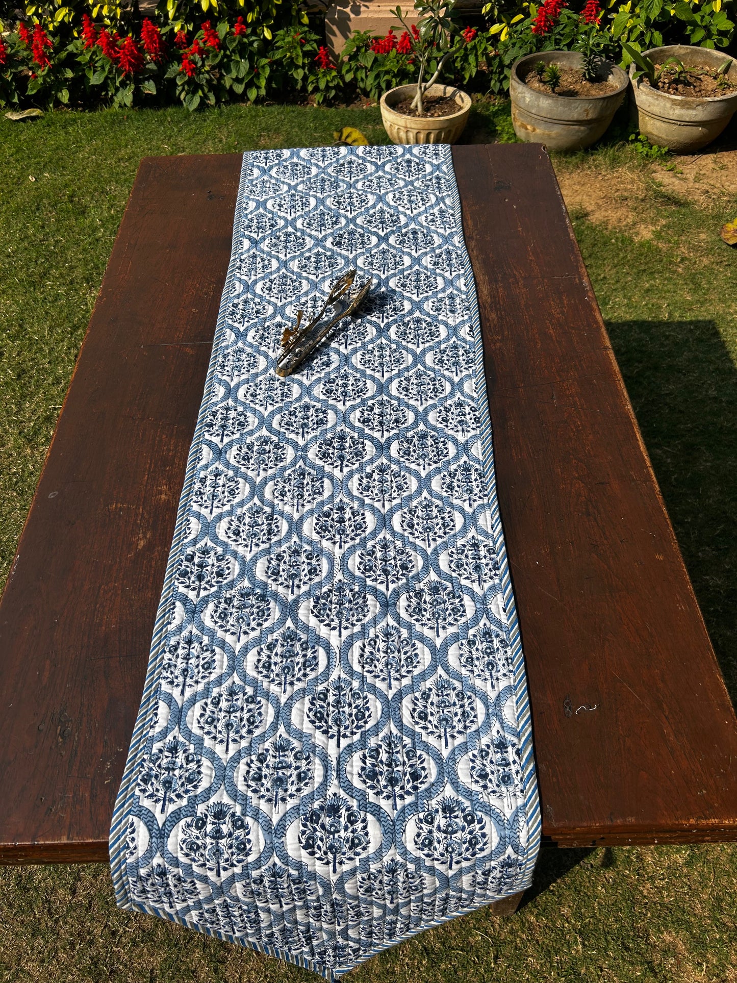 Floral Retreat Table Runner ( Indigo)