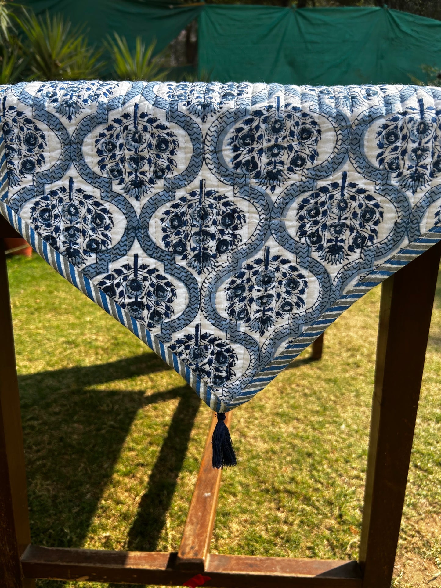 Floral Retreat Table Runner ( Indigo)