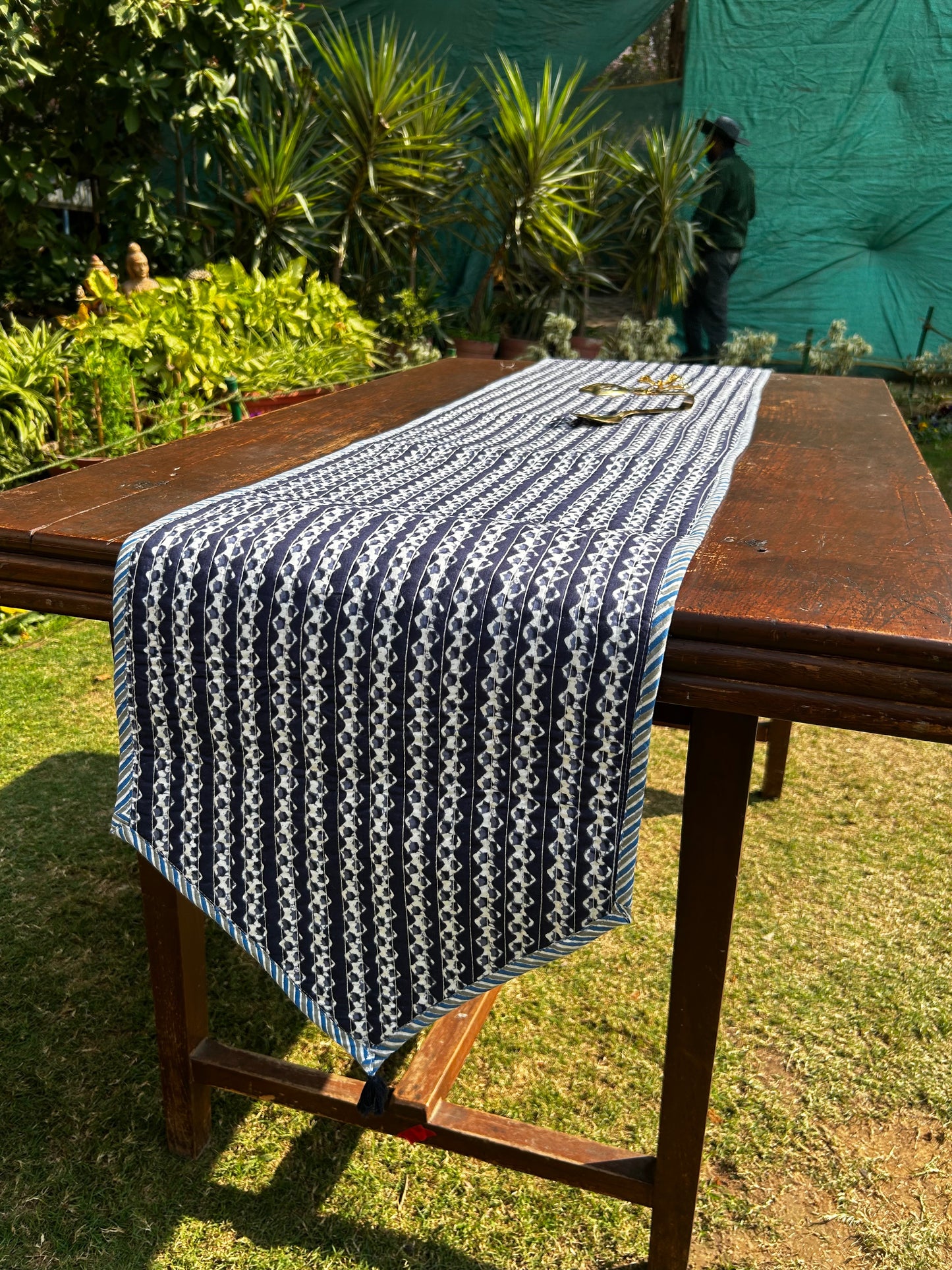 Floral Retreat Table Runner ( Indigo)
