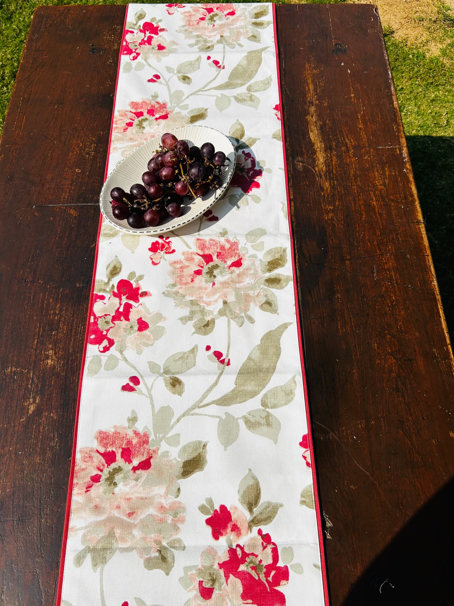 Pink Floral Table Runner