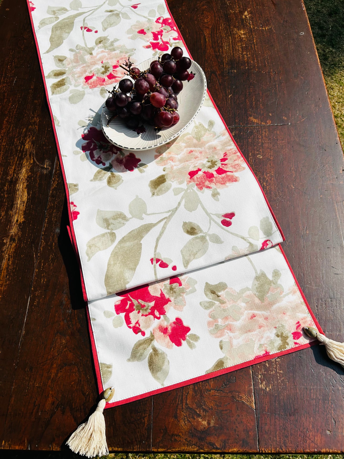 Pink Floral Table Runner