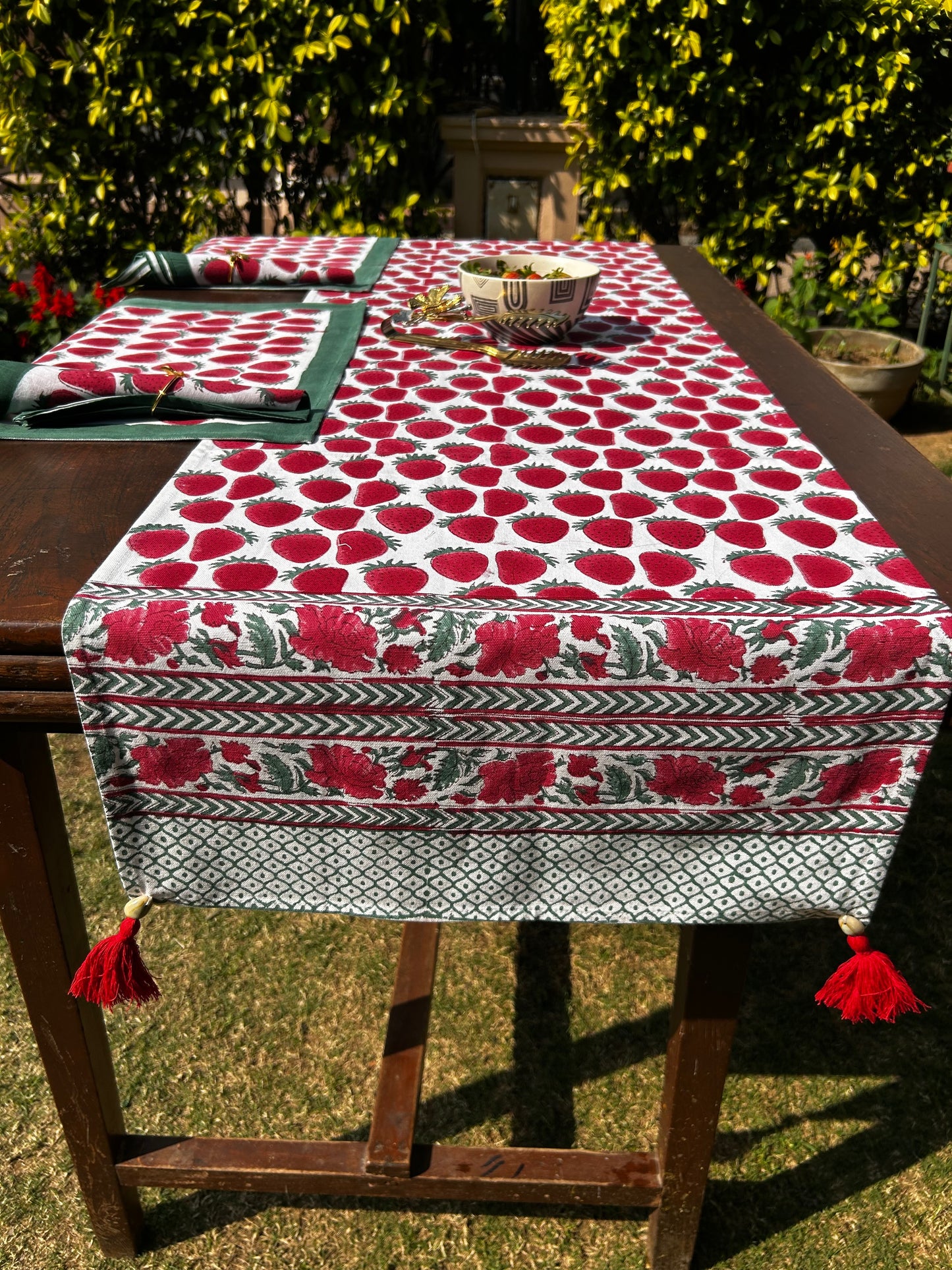 Strawberry Table Runner Set