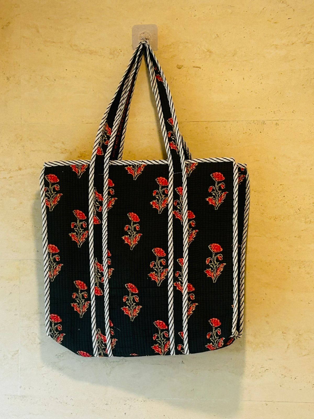 Black Multicolour Tote Bag