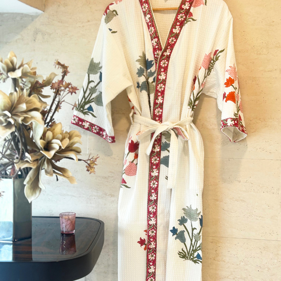 Gulshan Gulabi waffle Bath Robe