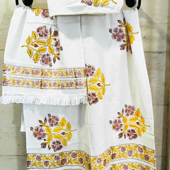 Basanti waffle Towel Set