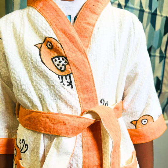 Orange Tweety Bird - Kids Bathrobe