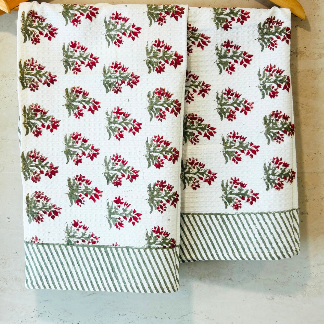 Phulwari Waffle Towel Set