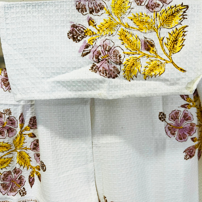Basanti waffle Towel Set