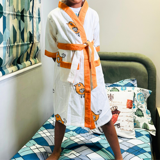 Orange Tweety Bird - Kids Bathrobe