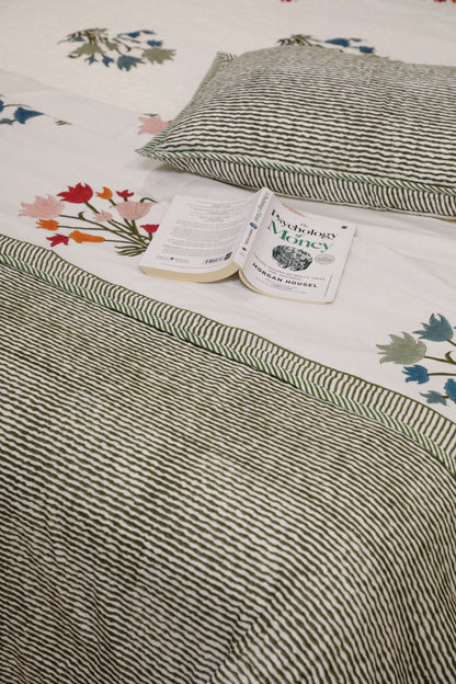 Meadow Bloom Floral Cotton Dohar (Double Bed )