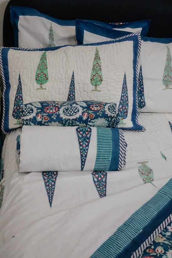 Azure Grove Cotton Dohar (Set of 2 Single Bed)