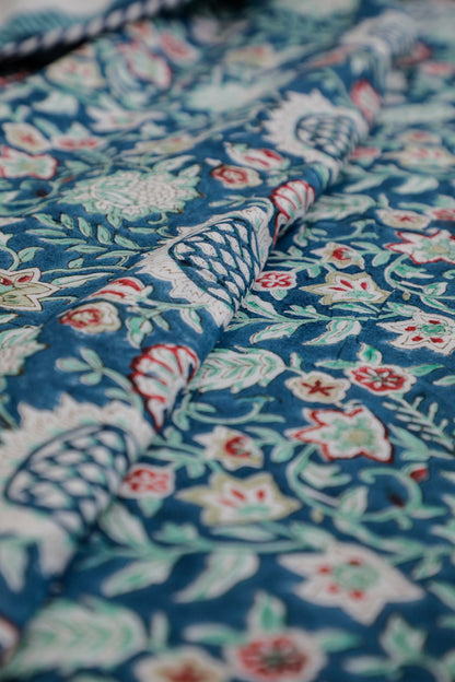 Azure Grove Blue Cotton Dohar (Double Bed )