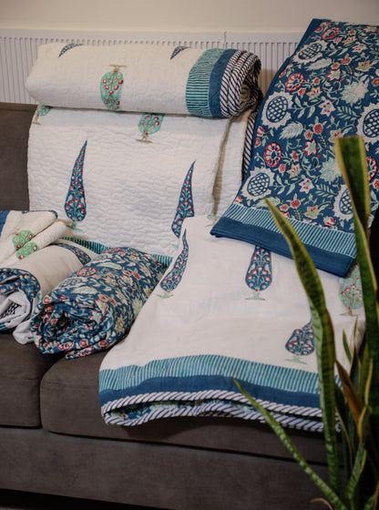 Azure Grove bedding Set ( Bedsheet & Single Bed Dohar )