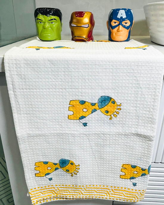Baby Giraffe Waffle Cotton Kids Towel