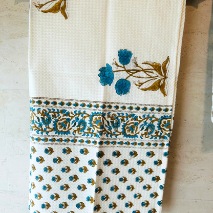 Noor Indigo Waffle Towel Set