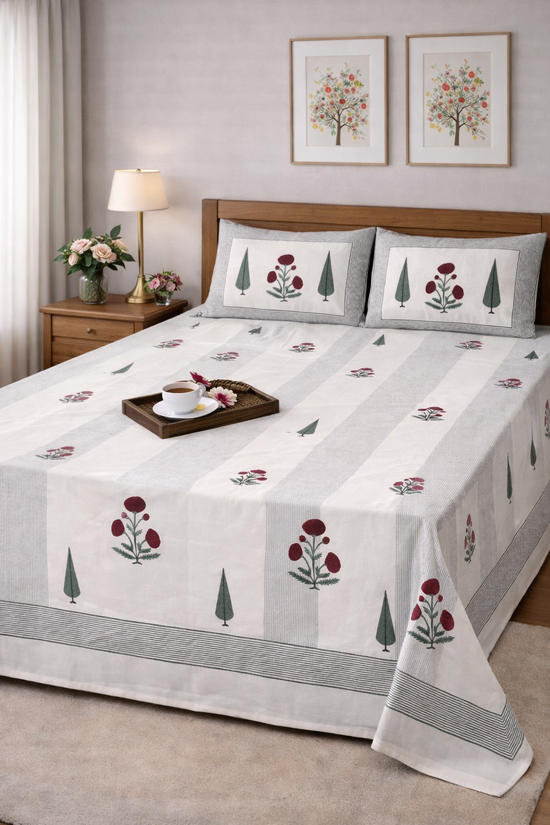 Rose Stripe Bedsheet