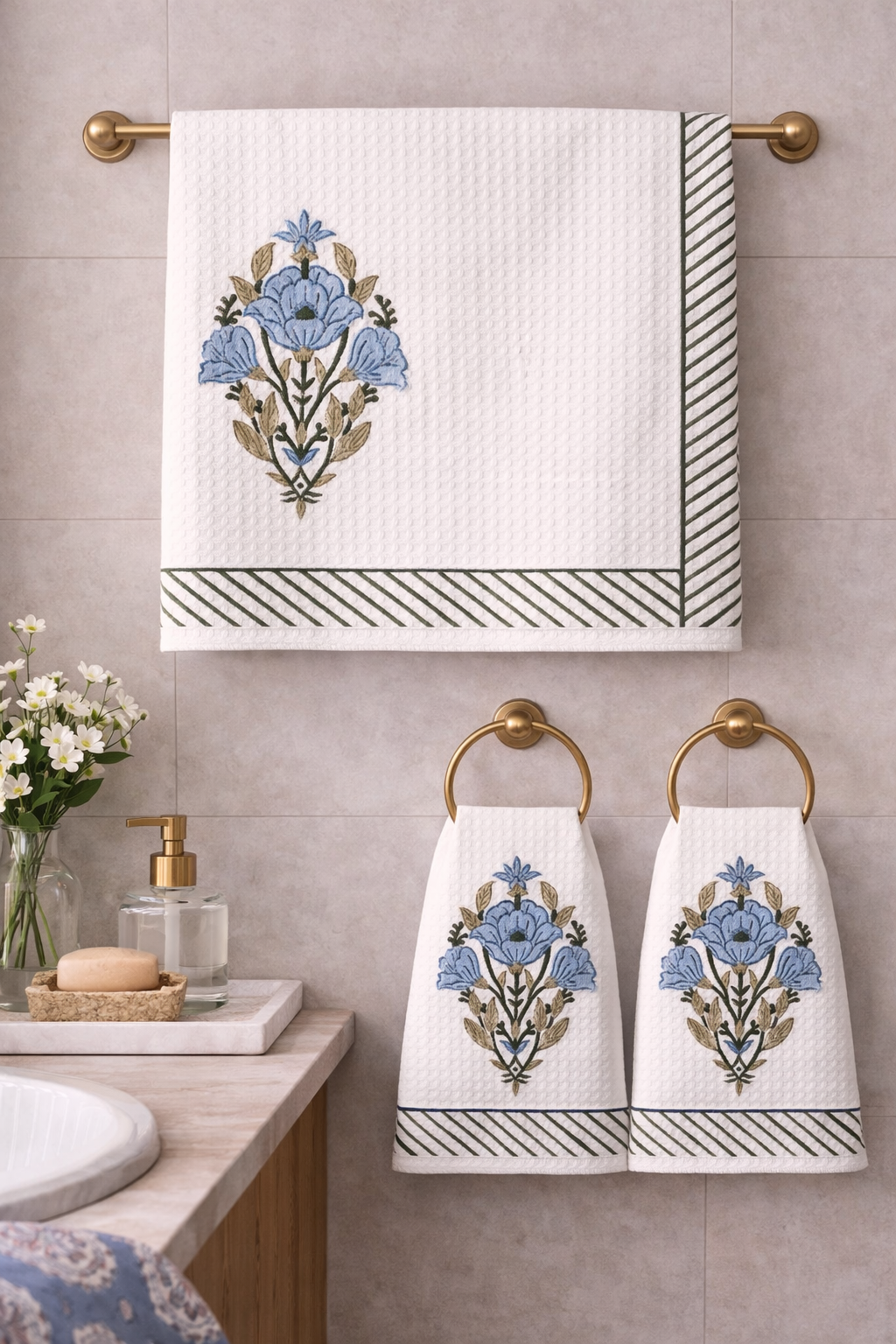 Neel Pushp  Waffle Towel Set