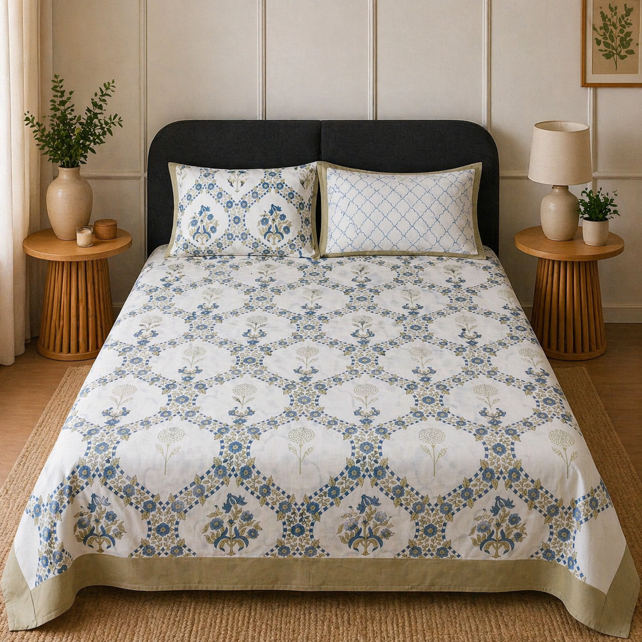 Lattice Pattern bedsheet Super King Size