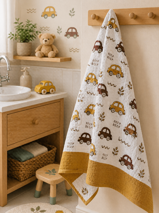 Mini Motors Kids Bath Towel