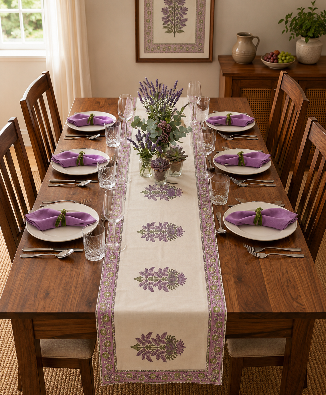 Lavender Bloom Table Runner