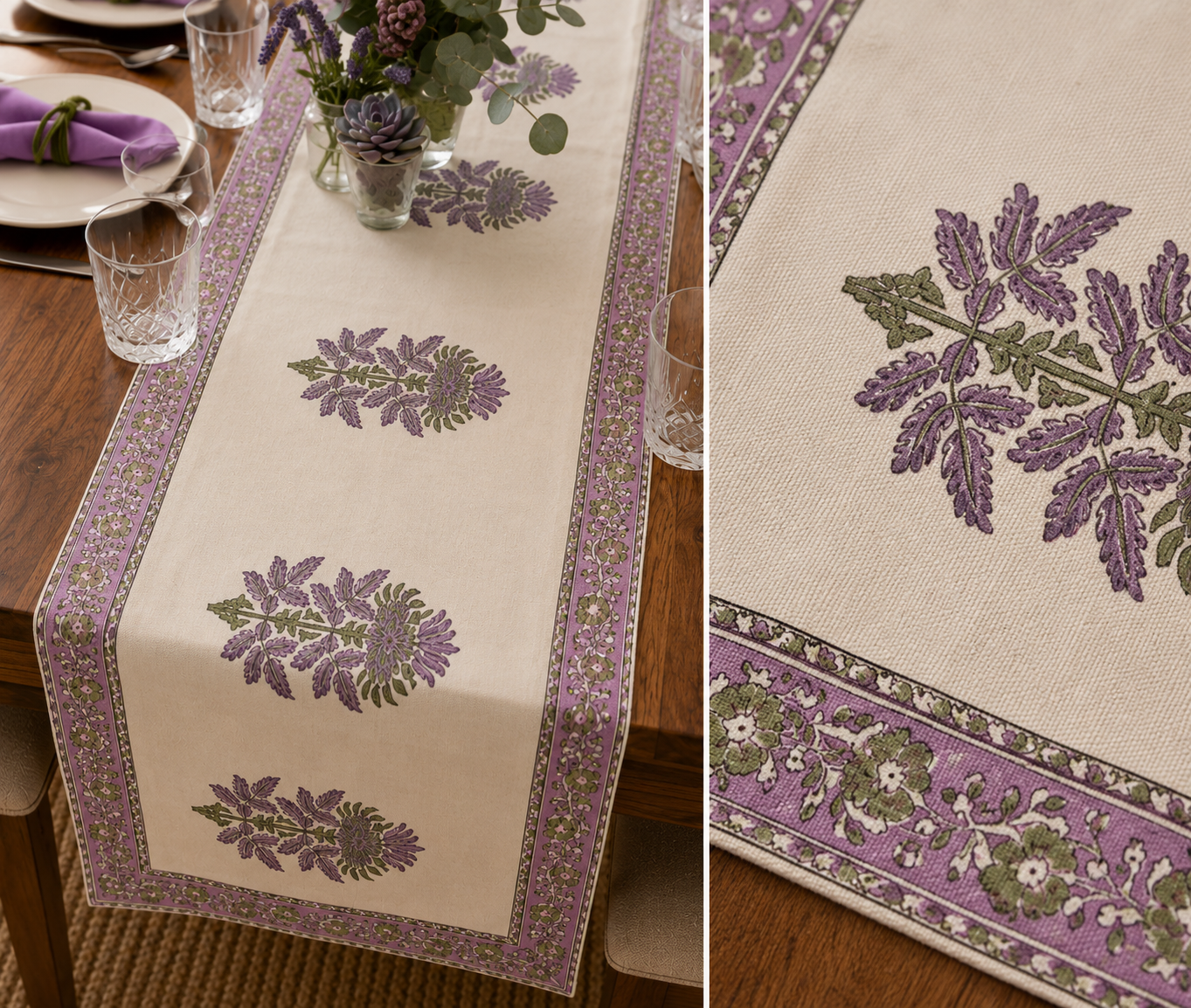 Lavender Bloom Table Runner