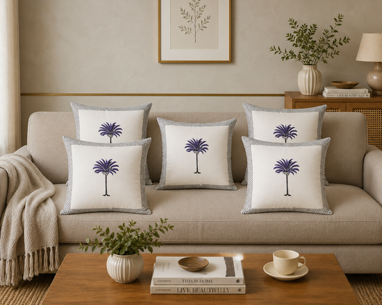 Rajbagh Palm Cushion Cover (Set of 5)