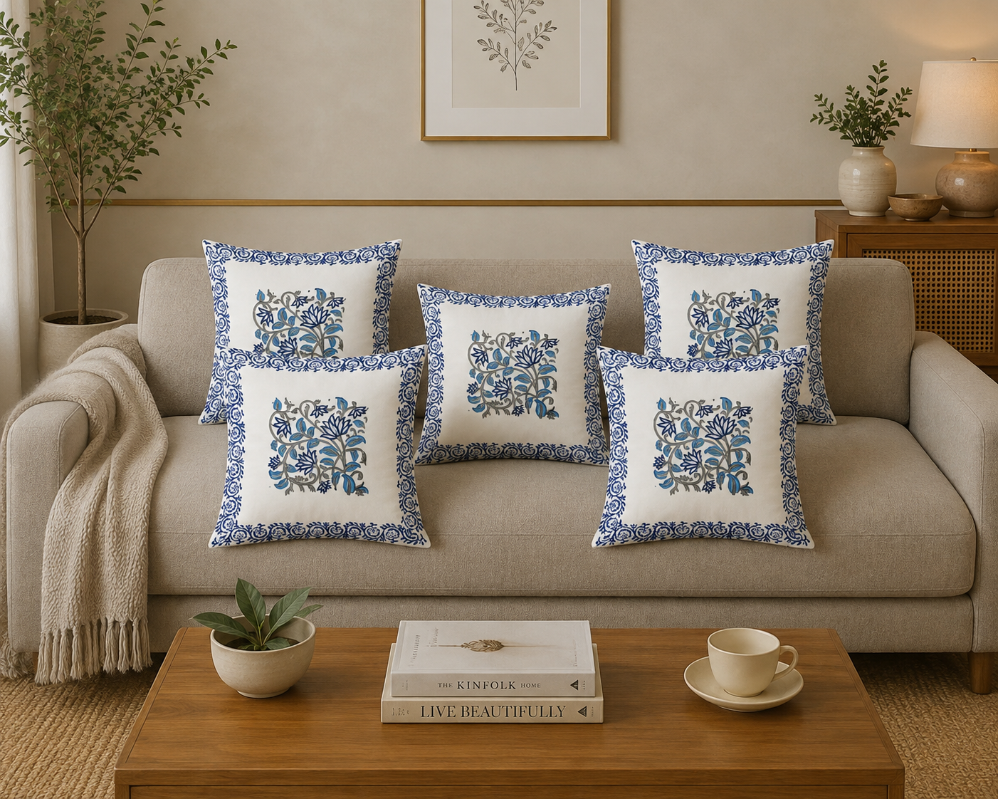 Neel Vatika Cushion Cover(Set of 5)