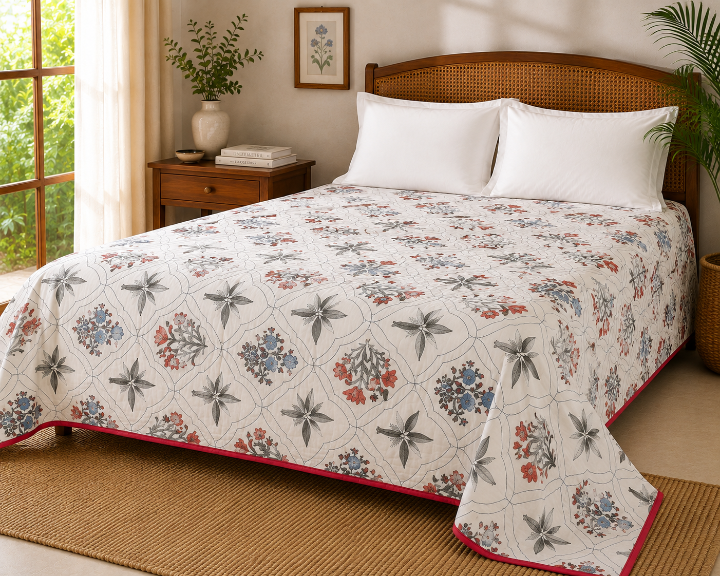 Wildflower Harmony Jaipuri Cotton Dohar ( Double Bed)