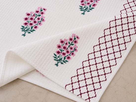 Bloom Trellis Waffle Weave Bath Towel