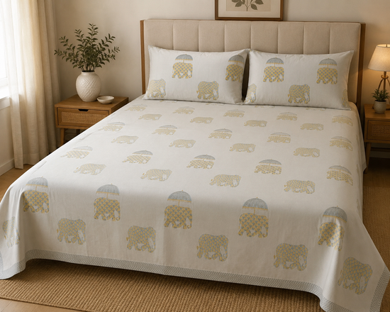 Royal Elephant  Bedsheet / Bed cover